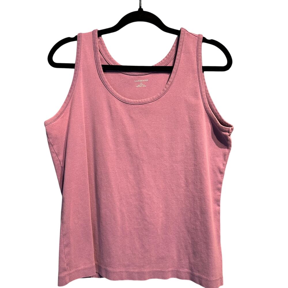 Lands' End Size Large Tank 100% Cotton Lilac Purple Quality Casual Cruise Beach